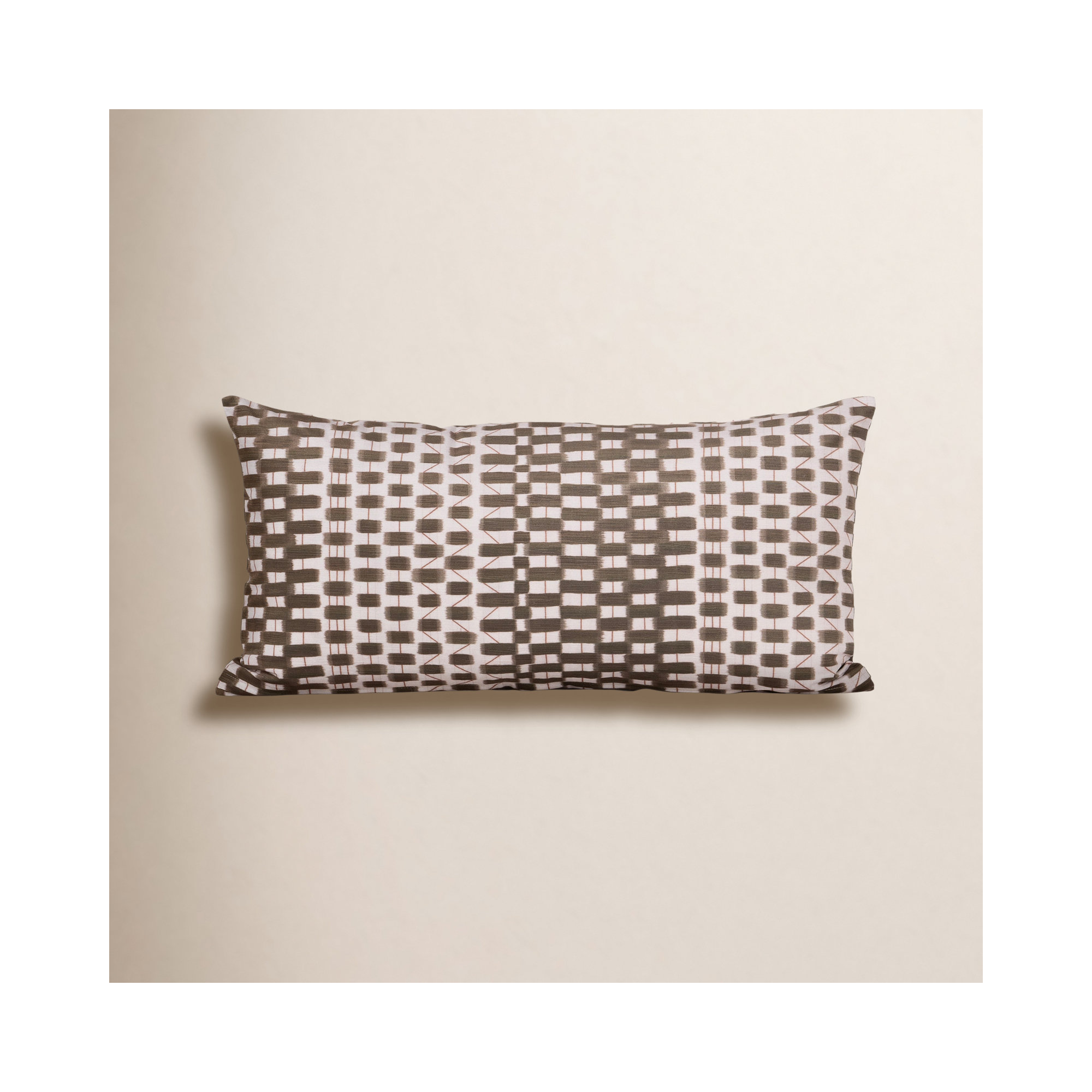  Checkered Throw Pillow, Rectangle 14"H x 26"W, Polyester, Green