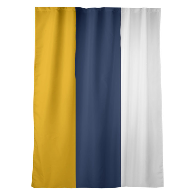 Room Darkening Curtain Single Panel, Atlanta Baseball Gold/Navy Blue/White