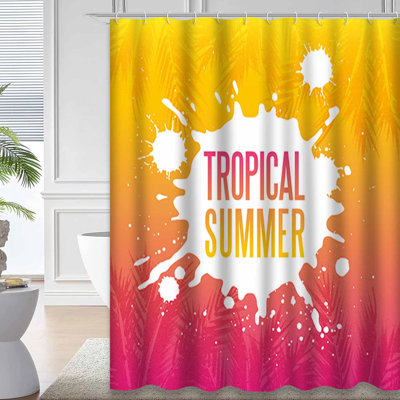 Rideau de douche à 12 crochets Tropical Summer Paradise