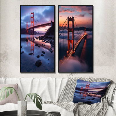 San Francisco Golden Gate Dream - ensemble de 2 reproductions d'art mural - Californie