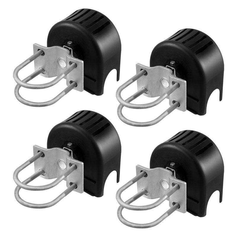 Ensemble de barrière coulissante avec rainures en U et 4 roulettes pour rail en porte-à-faux