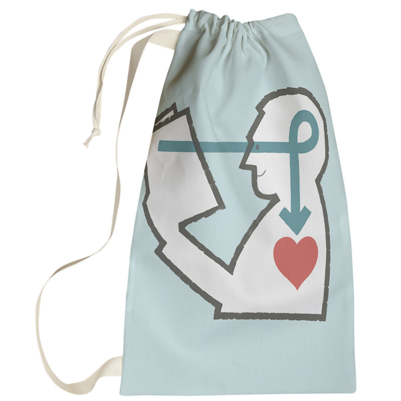 Sac à linge read love, Grand (H 76,5 po x l 29,5 po x P 1,5 po), Bleu