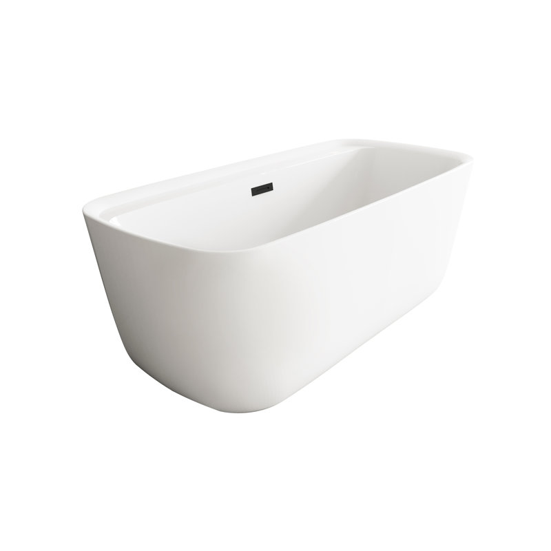 Cavidan 59'' x 30'' Soaking Bathtub, Matte Black