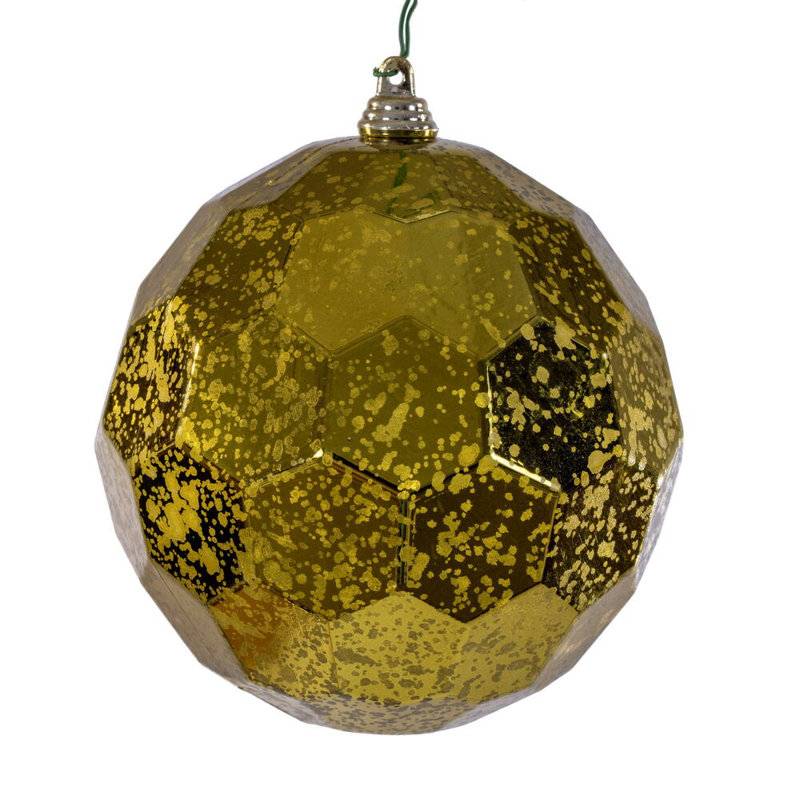 The Holiday Aisle® 4.75" Honeycomb Mercury Ornament. It includes 4 pieces per bag., Olive
