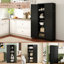 Rangement réglable pour garde-manger de 61 po en métal noir avec 4 tablettes
