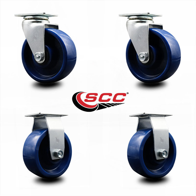 4 Piece Solid Polyurethane Caster Set