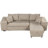 Reversible L-Shape 3 Seat Sectional Couch Pull Out Sleeper Sofa