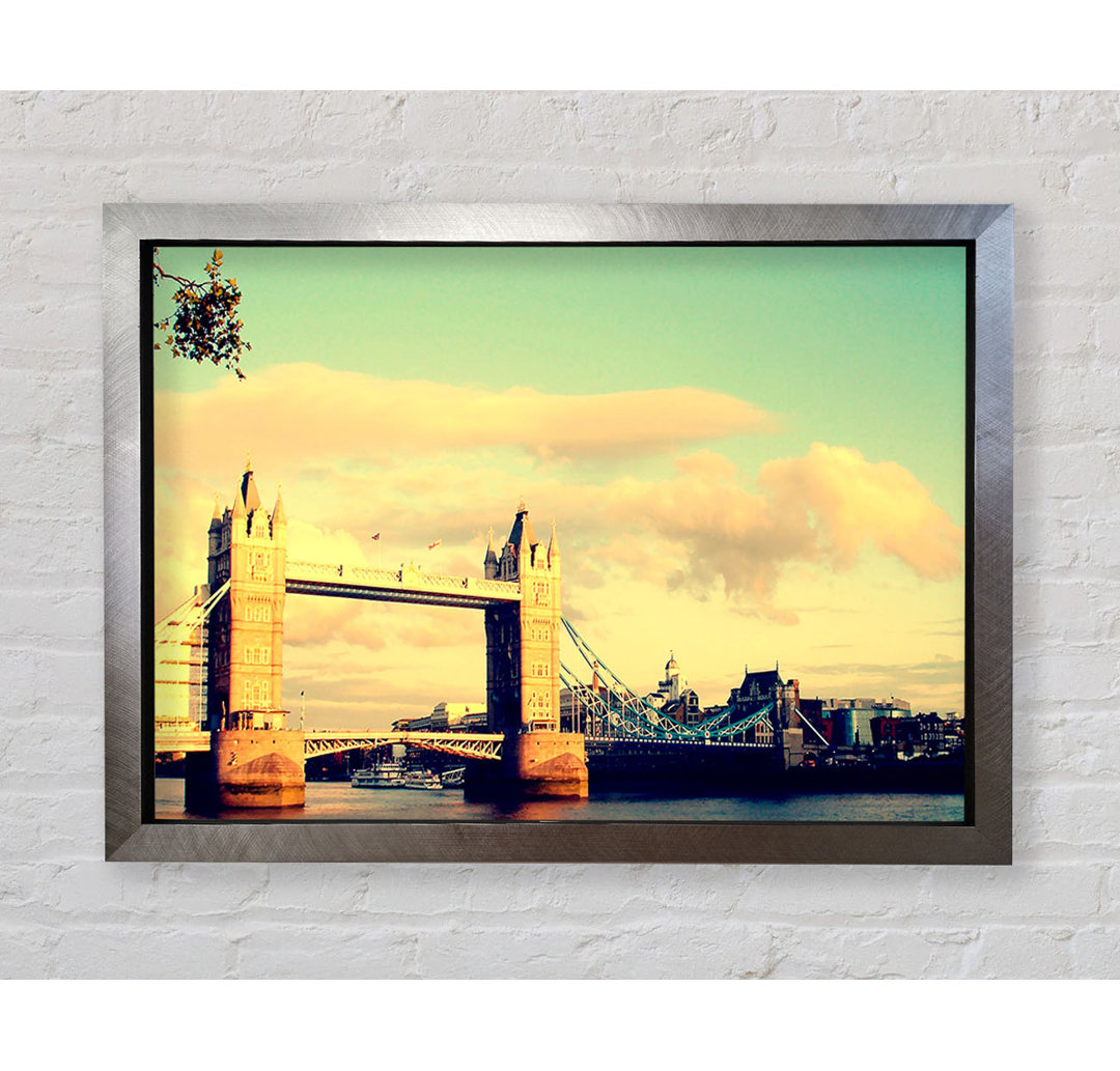 London Tower Bridge Retro - Einzelner Bilderrahmen Kunstdrucke