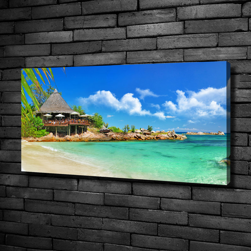 Seychelles Beach - Wrapped Canvas Print, 50cm H x 100cm W