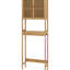 Over Toilet Shelf Cabinet Storage Unit - Practical Bathroom Organizer With Slatted Doors And Adjustable For