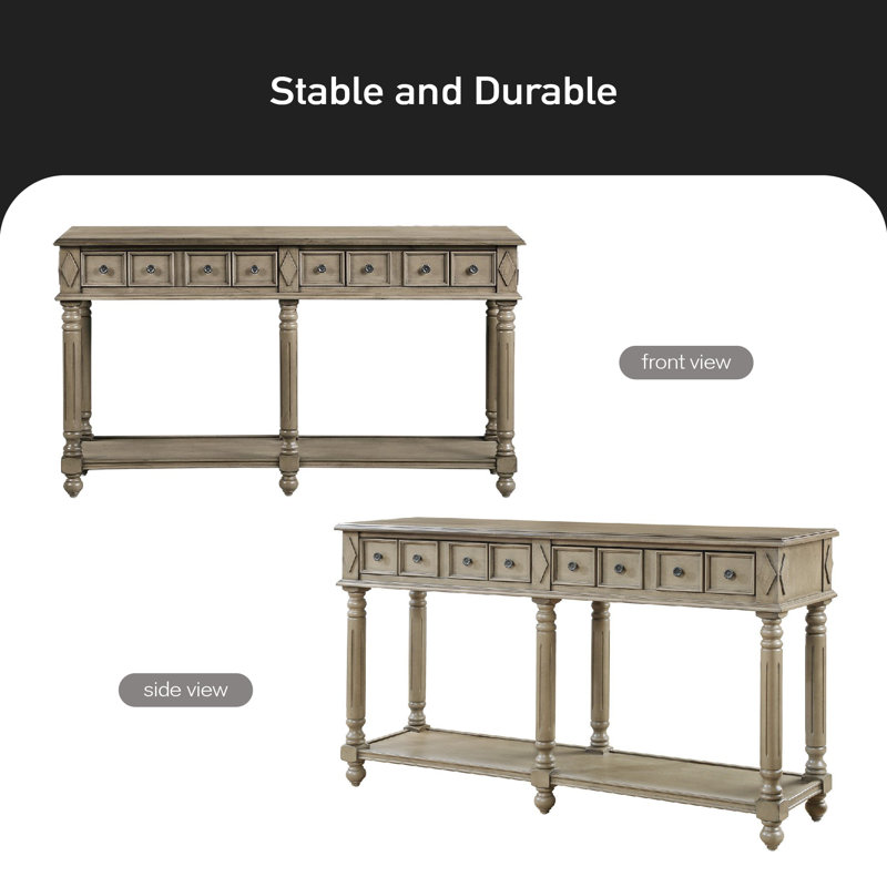 Briara 58'' Console Table, Rustic Brown