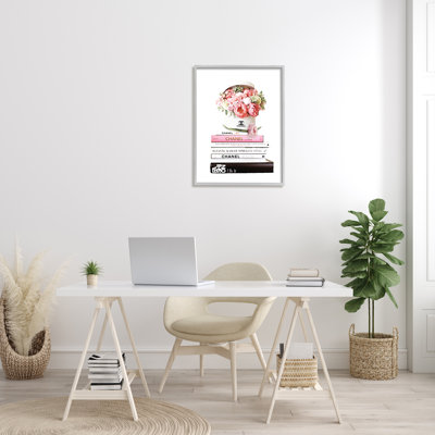 " Pink Florals In Hat Box Glam Fashion Books "