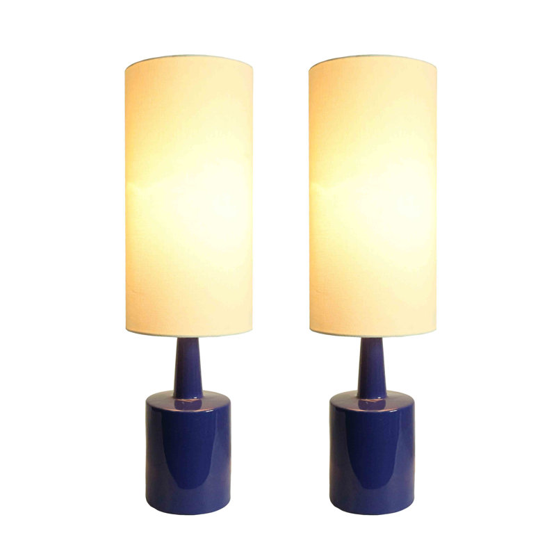 Ensemble de lampe de table 24" Shamong, Bleu royal