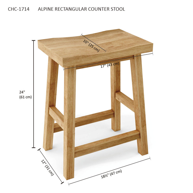 Alpine Outdoor Teak Bar Stool