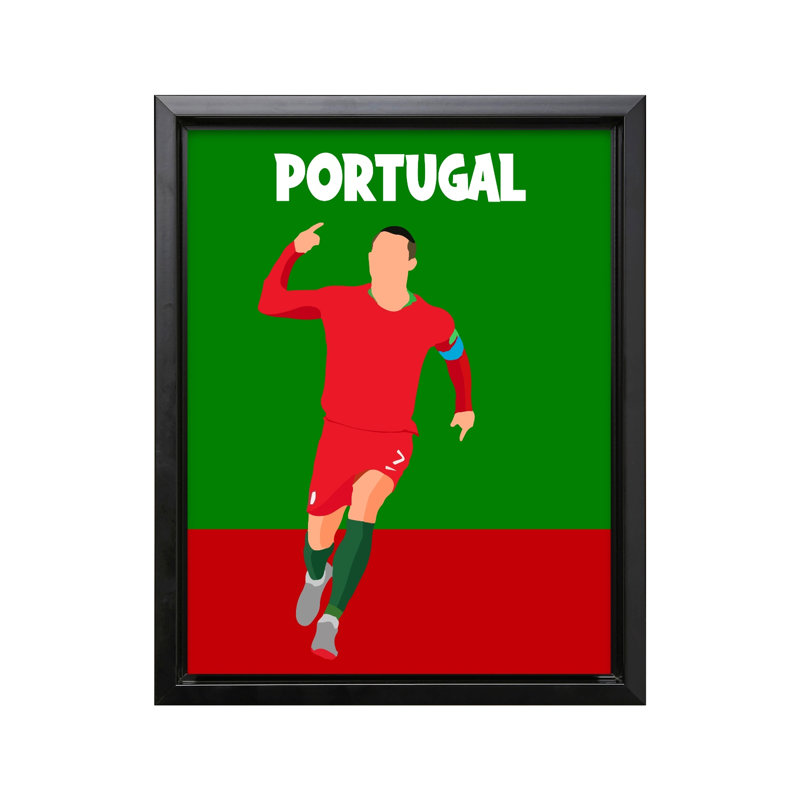 Portugal, soccer, Black Framed, Canvas, 16"H x 20"W