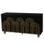 Buffet cannelé avec tablettes réglables - noir pour la maison 4 portes, tablettes de rangement-965469993