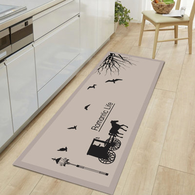 Tapis en jute tissé à la machine en brun clair / noir