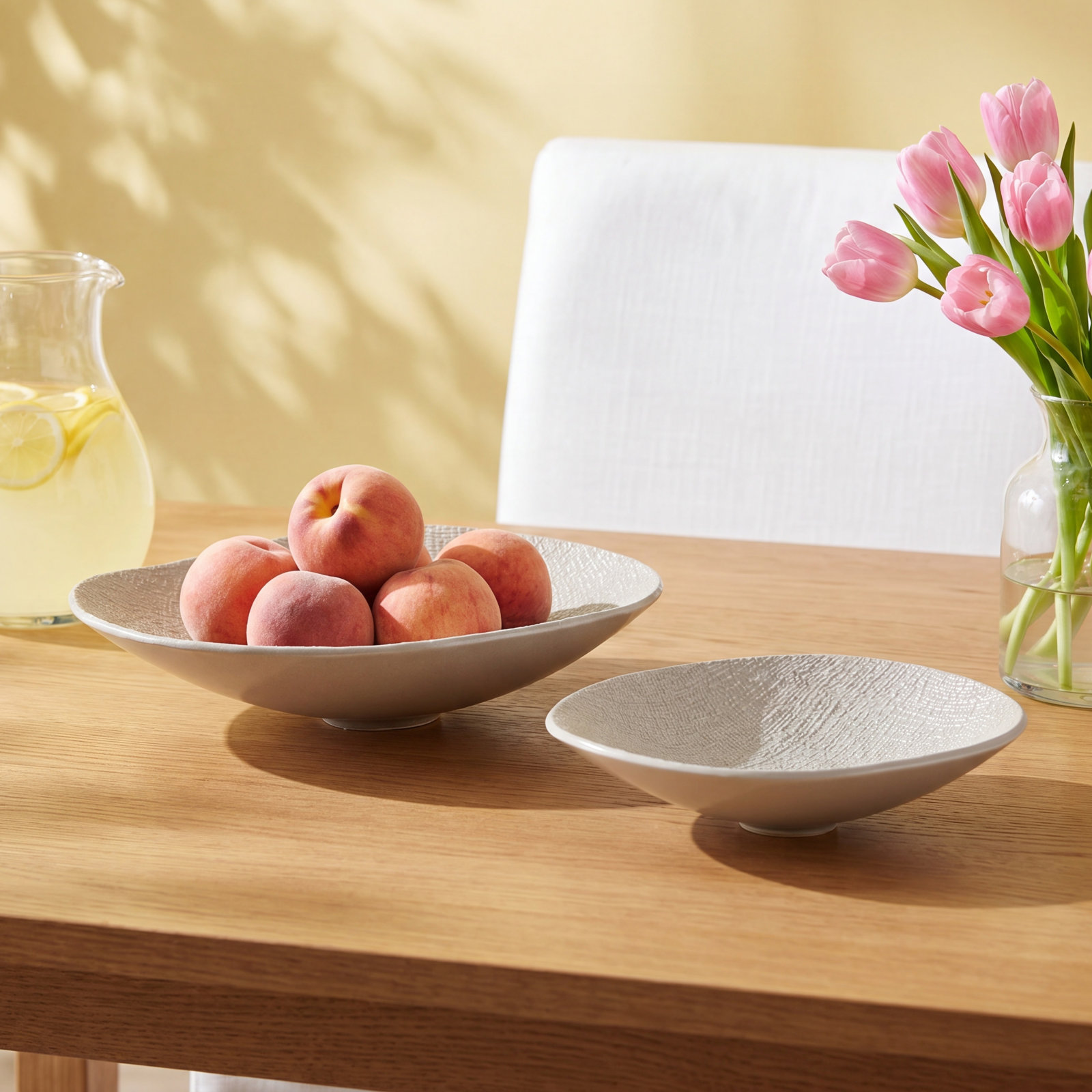 Wave Ceramic 2-Piece Serving Bowl Set