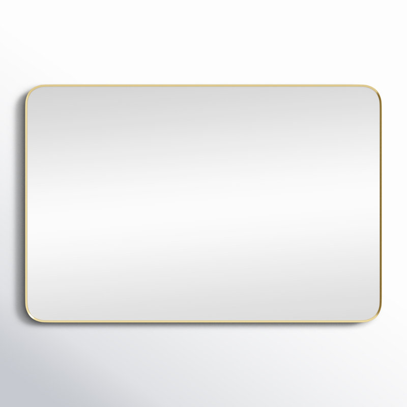 Markhai Aluminium Rectangle Mirror, Brushed Gold, 48'' x 32''