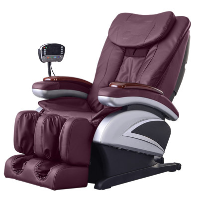 Faux Leather Heated Massage Chair with Ottoman