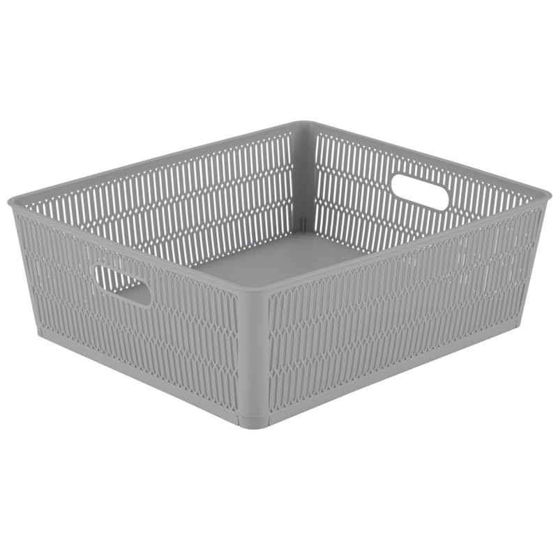 Ensemble de bacs en plastique Slide, Gris, H 5 po x l 12,99 po x P 15 po