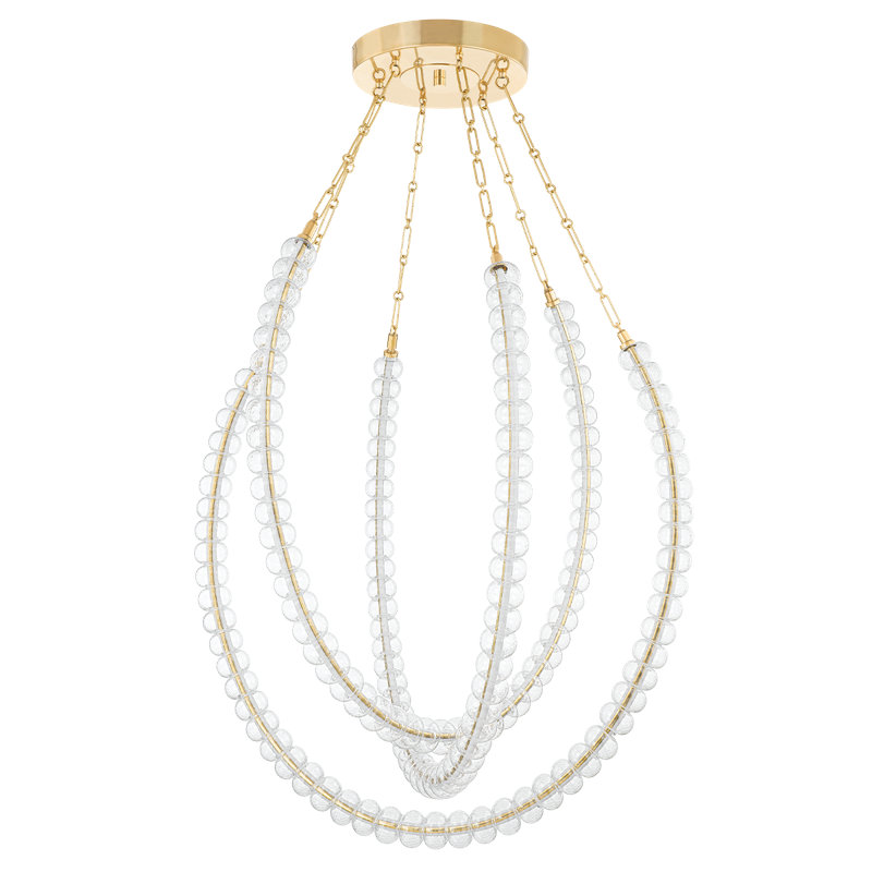 Lustre à 3 lumières DEL Celeste à intensité variable, H 58,98 po x l 48,25 po x P 48,25 po