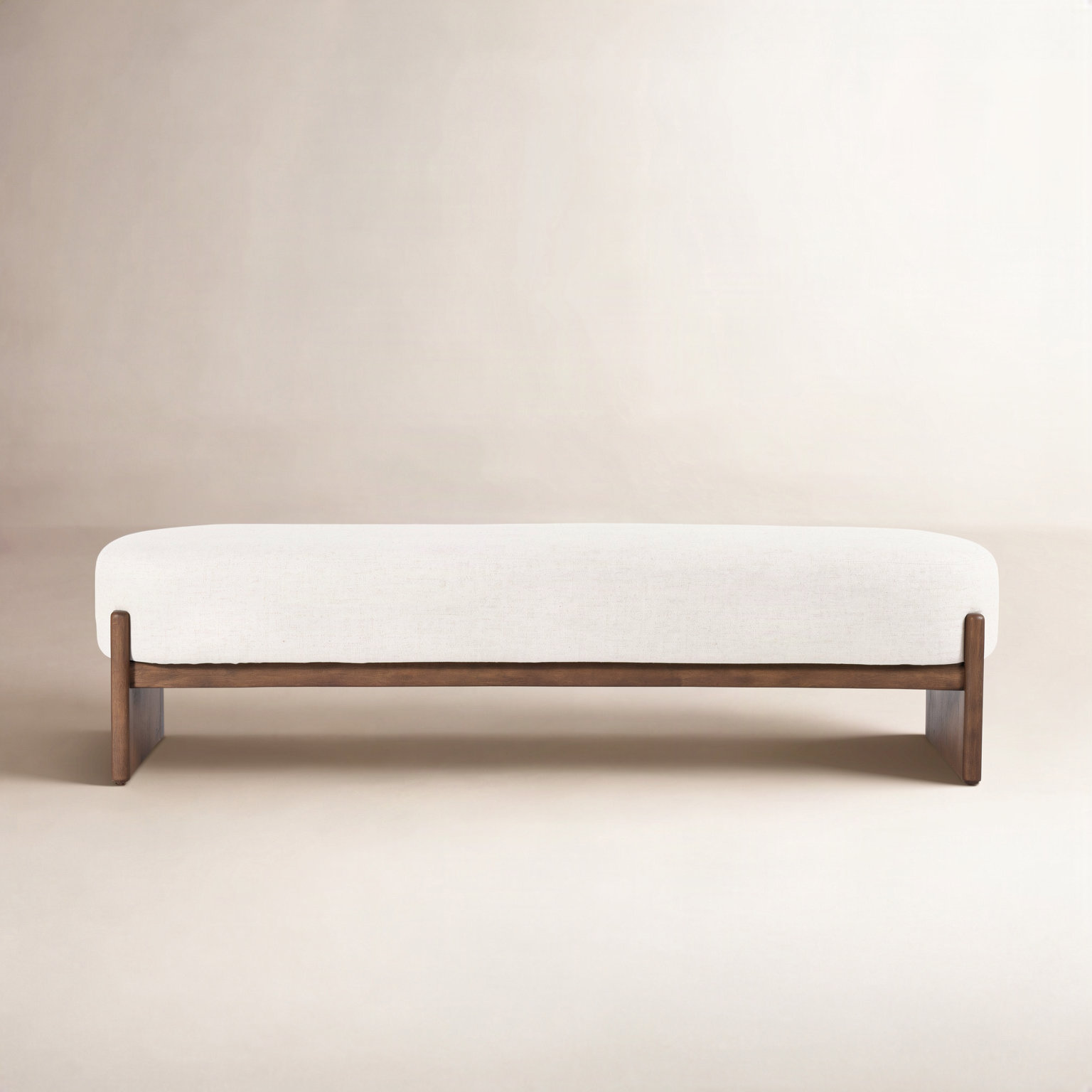 Gusman 76" Bedroom Bench, Alcala Cream Polyester Blend, null