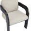 Ensemble de 2 chaises de salle à manger avec dossier coussiné, tissu beige, structure en bois massif noir-1261213712-1261213718