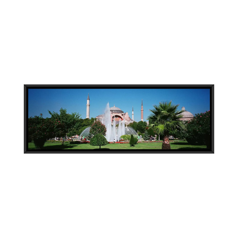 « hagia sofia istanbul turquie », reproduction de photo sur toile, H 12 po x l 36 po x P 1,5 po, Toile avec cadre noir