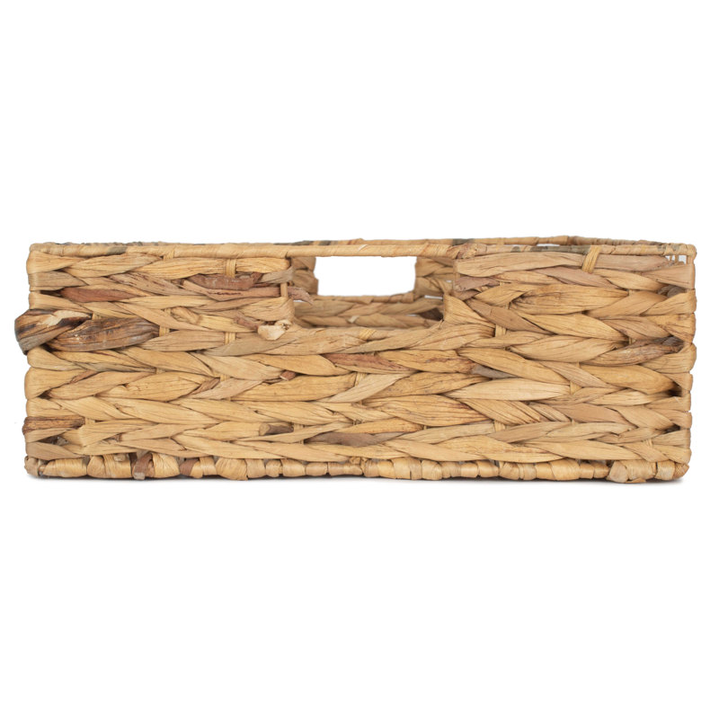 Water Hyacinth Shallow Rectangular Storage Basket, 34cm W x 47cm D