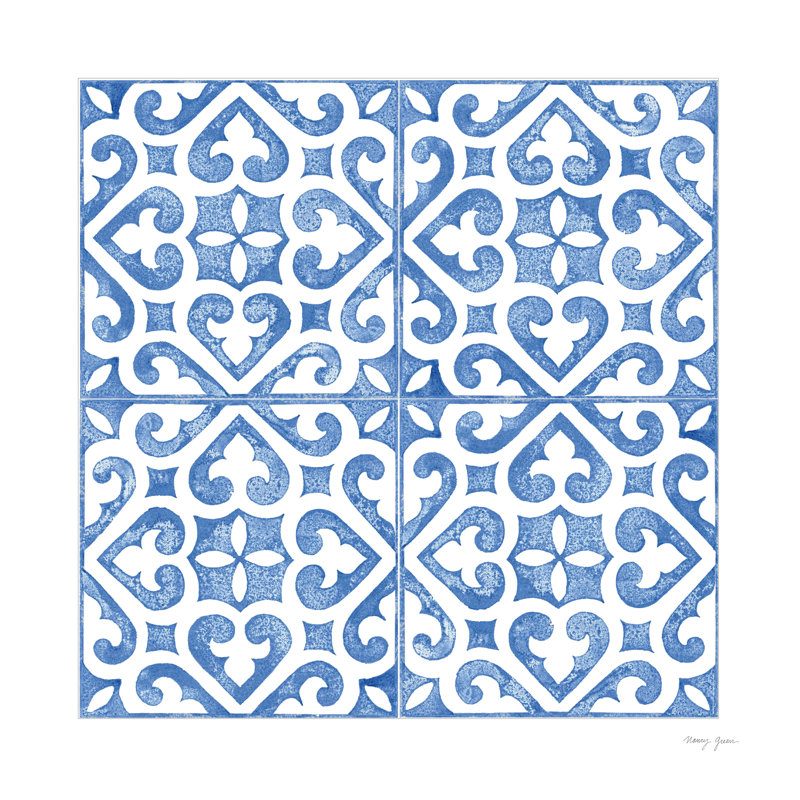 Artisan Tile XXX par Nancy Green - reproduction d'art sur toile tendue, H 12 po x l 12 po, Cadre simple érable érable, Non