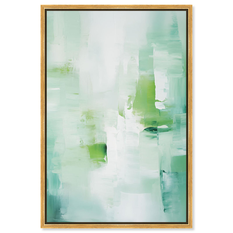 Toile Sproutling II par Art Remedy, H 16 po x l 11 po, Cadre flottant, Argent argent