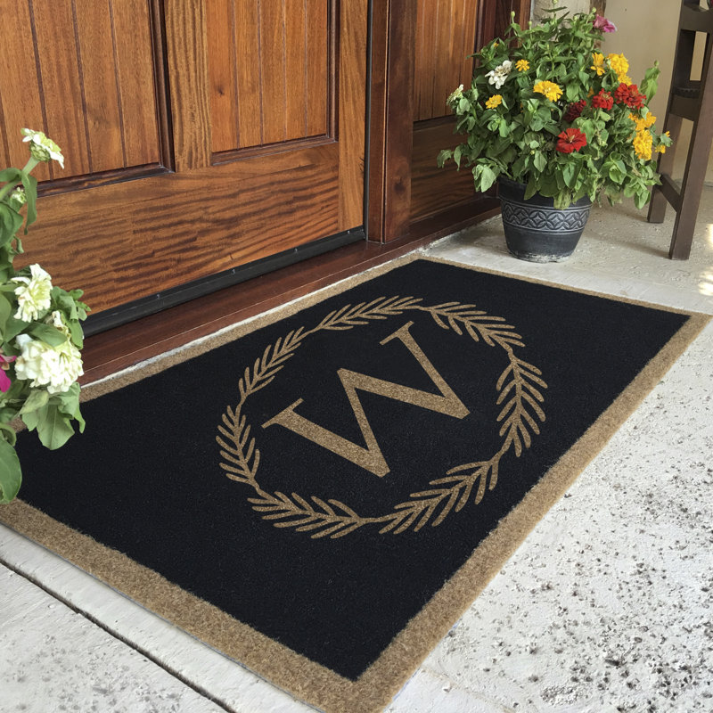 Tapis d'extérieur antidérapant Gabrien, Noir, 4 po x 8 po