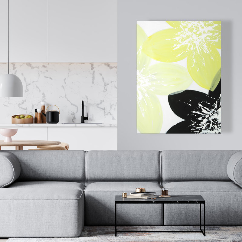 Fleurs jaunes avec centre blanc | Décoration de chambre à coucher