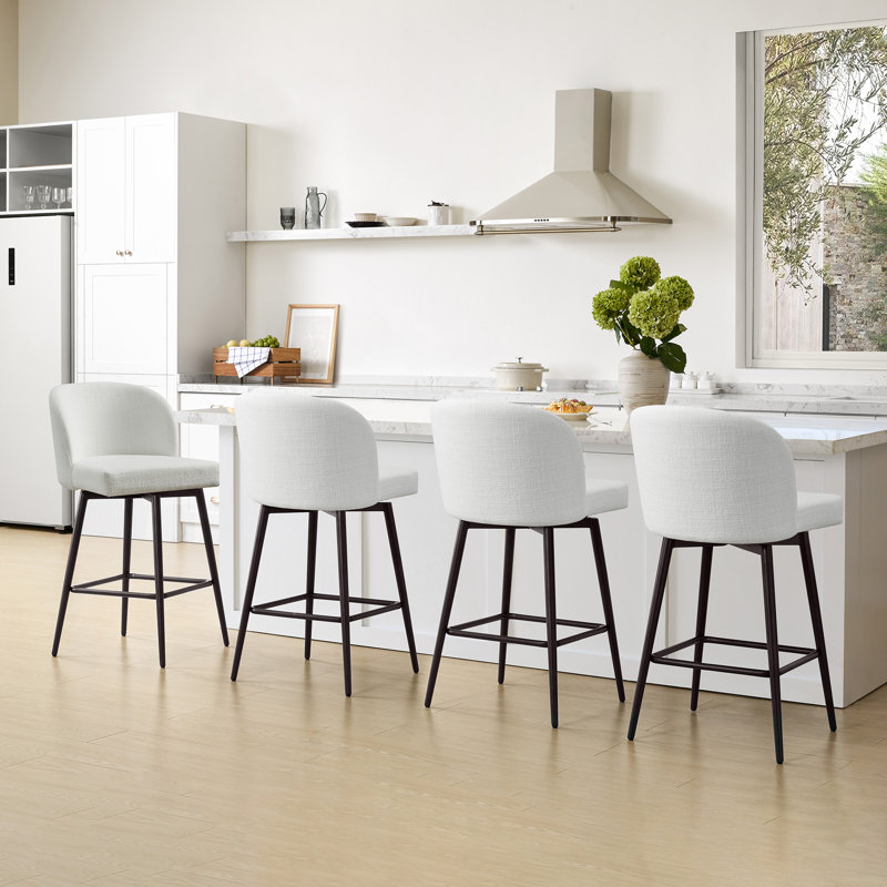 Brendaly Swivel Counter & Bar Stool, Pure White