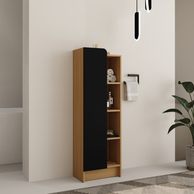 16" Tall Light Oak Freestanding Bathroom Side Cabinet