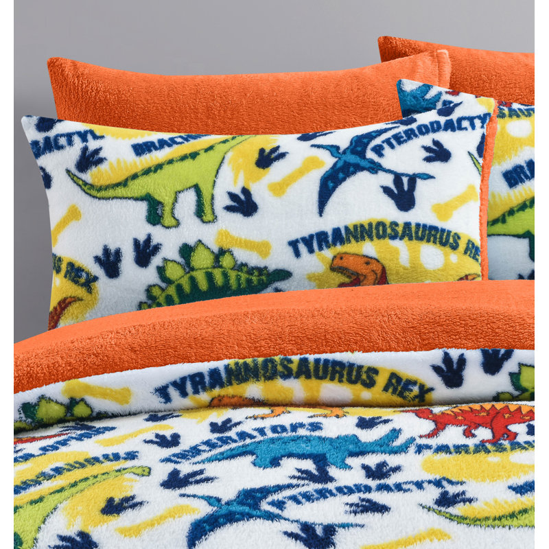 Velosso Dinosaur Multi Teddy Soft Cosy Fleece Duvet Set, Double