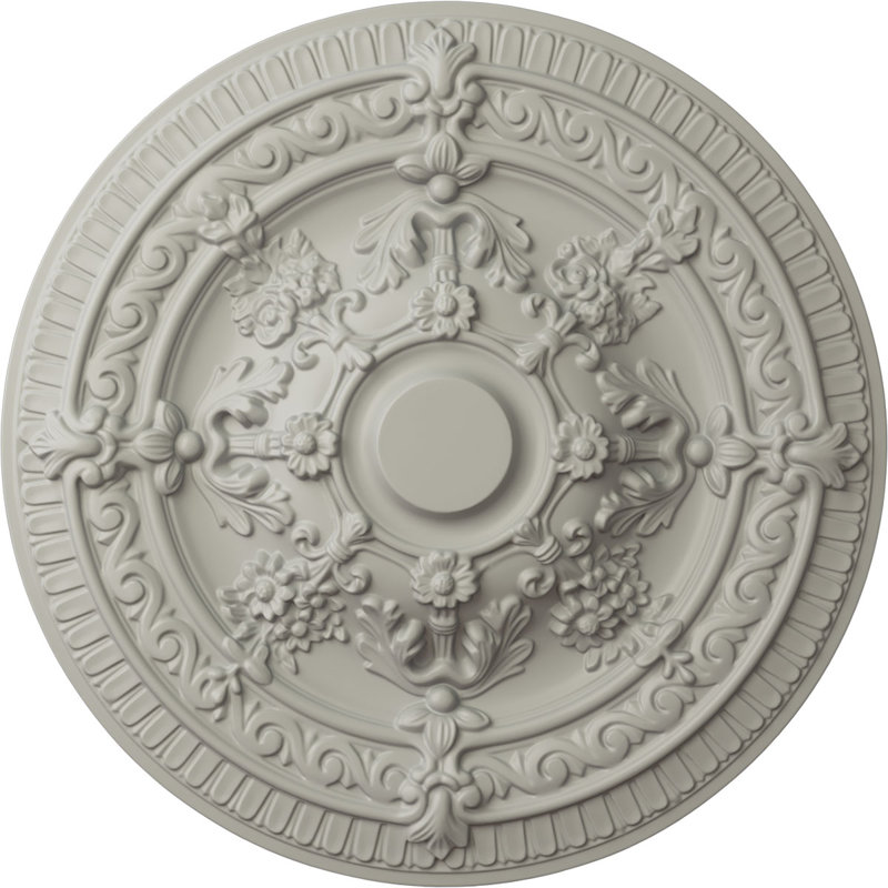 Endurathane Vincent Ceiling Medallion, 26"OD x 3"P (Fits Canopies up to 6"), Hand-Painted Pot of Cream Finish, Pot of Cream
