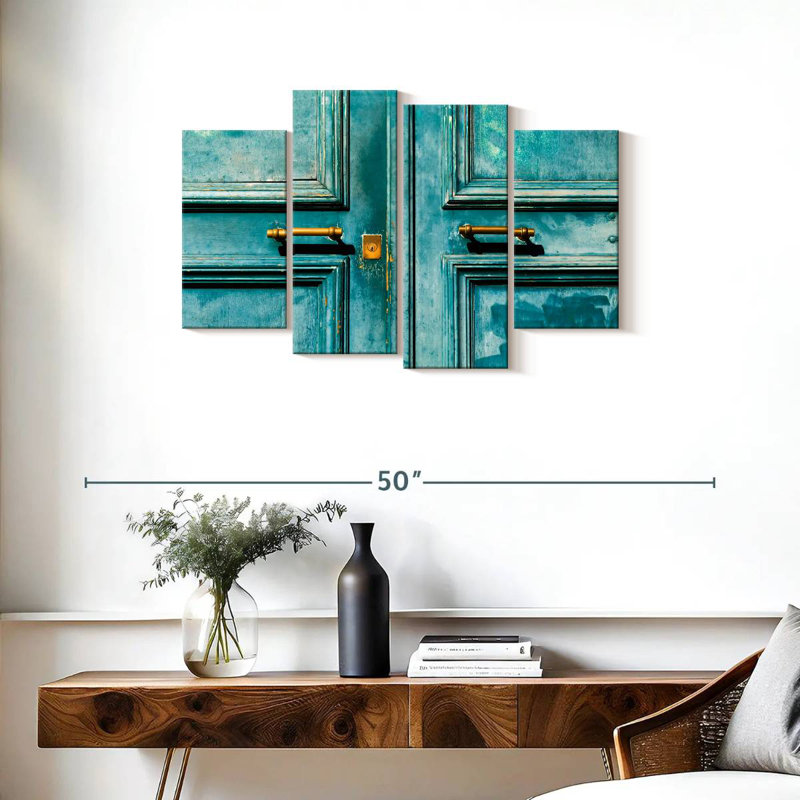 Lilie Old Turquoise Door, 22" H x 36" W