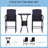 Rattan Wicker Bar Set For 3 PCS With Ice Buckets, Patio Furniture With 1 Bar Table And 2 Bar Stools