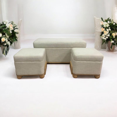 Persaus 93cm Wide Rectangle Solid Colour Standard Ottoman with Storage