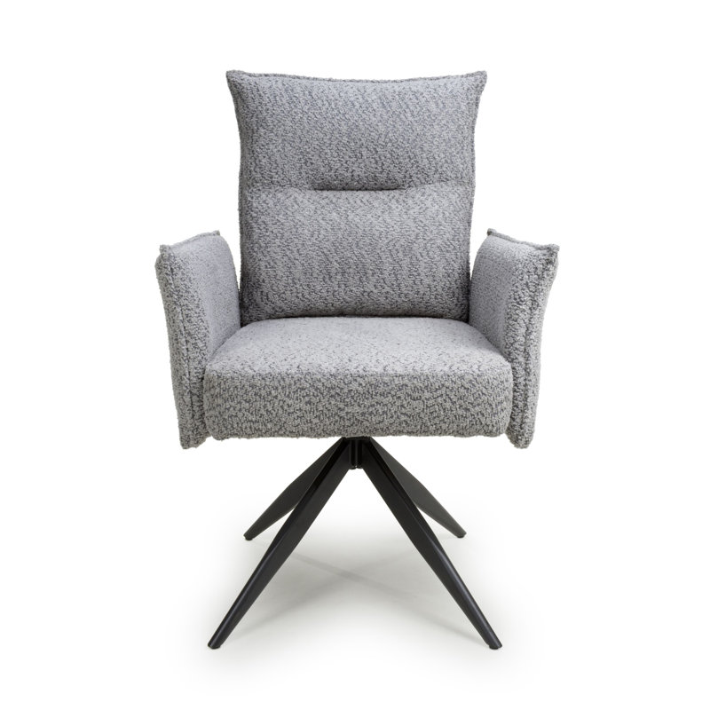 Brunswick Textured Chenille Effect Swivel Chair, Light Grey