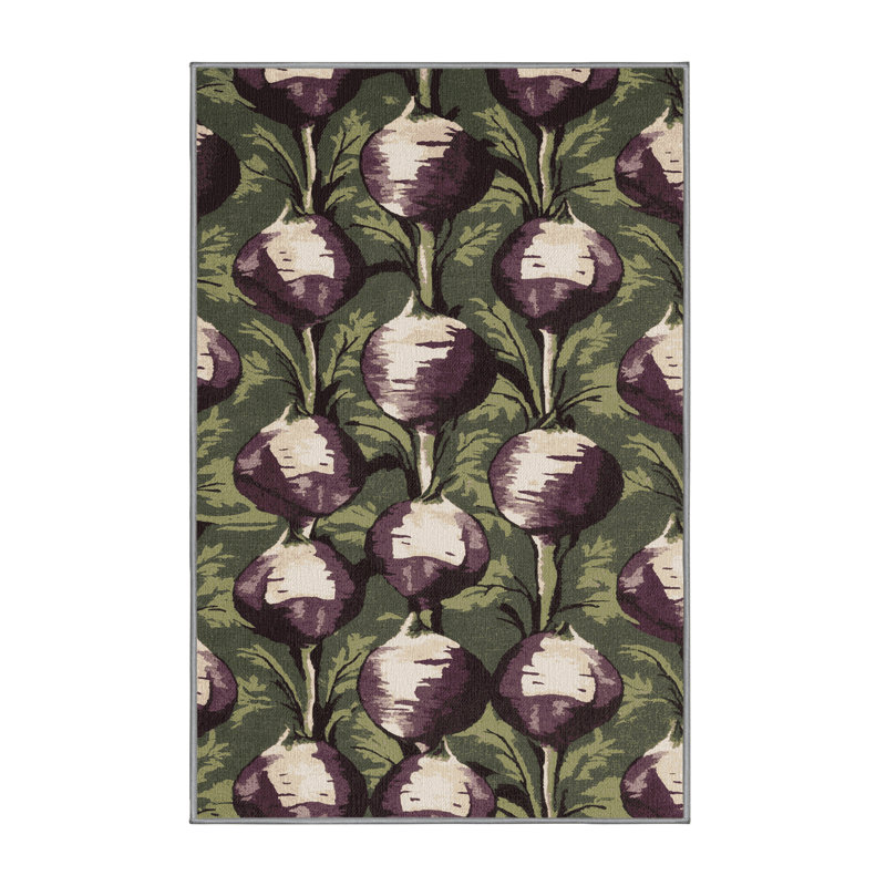 Washable Turnips Vegetables Area Rug, Rectangle 3' x 5'