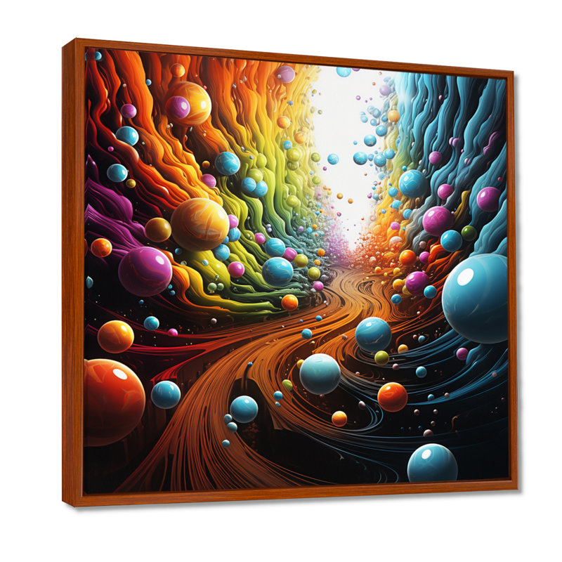 Rainbow Lightspace Spheres Pathway - Espace Paysages, art mural, salon, H 30 po x l 30 po x P 1 po