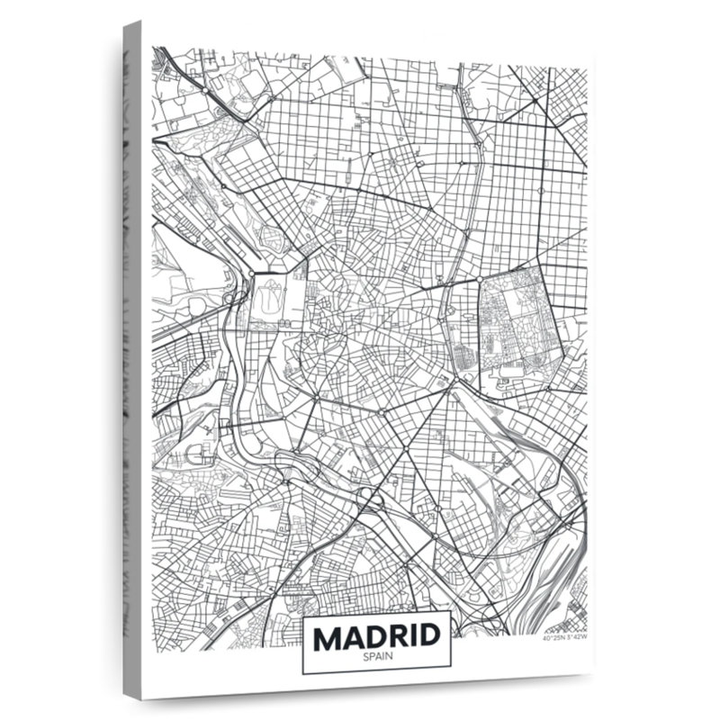 Aliaz Madrid Map, 45" H x 30" W