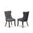 7-piece Kitchen Table Set Included a Dining Table and 6 Platinum Gray Polyester fabric Modern Dining Chairs with Button Tufted Back - Antique Walnut Finish-1490104742-1496369330-1507474120