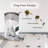 Penthouse Paws Automatic Cat Feeder with LCD, Twist-Lock Storage, Anti-Jam, Voice Meal Call, Battery Backup, Stainless Steel Bowl, Up to 15 Daily Meals, Single Tray 6L for Cat & Dog, White/ Stainless Steel-98469374
