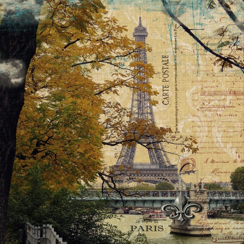Eiffel Romance III - Wrapped Canvas Print, 91cm H x 91cm W