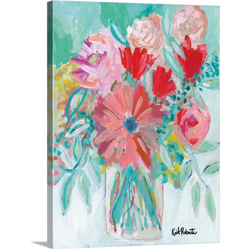 Reproduction d’art sur toile, "Farmer Market bouquet" par Kait Roberts, Toile tendue, H 40 po x l 30 po x P 1,25 po