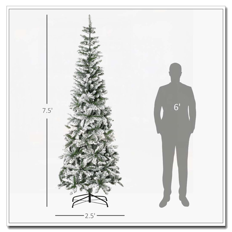 Arbre de Noël artificiel pin enneigé 7,5 pi
